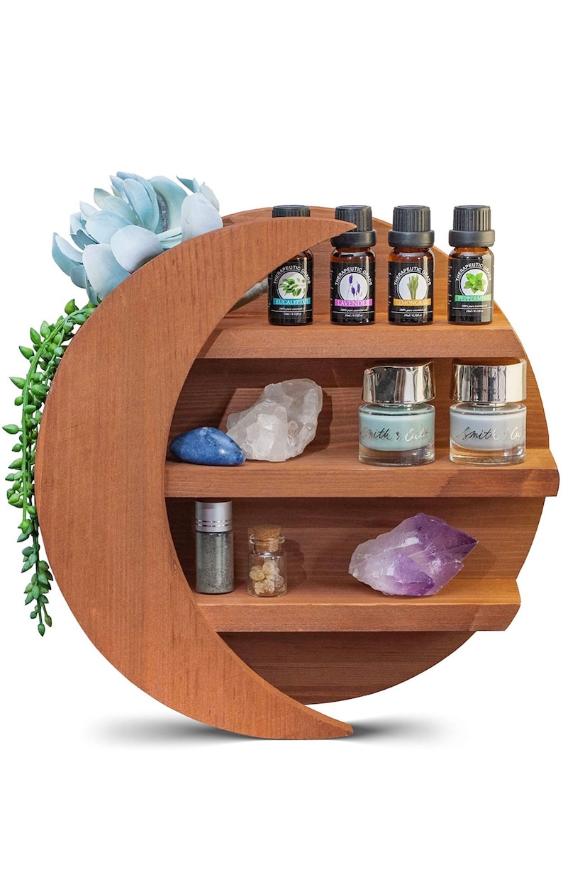 Moon Shelf Crystal Shelf Crystals Display  Essential Oil image 1