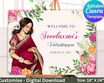 Seemantham welcome signage, Valaikappu, Godh Bharai Ceremony welcome boards | WhatsApp, sign board .