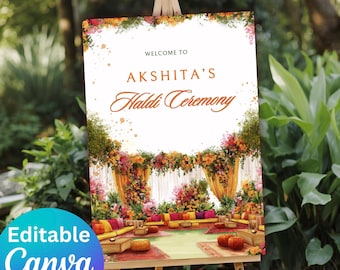 Haldi Wedding Welcome Sign : Indian Wedding Decor (Digital Download)