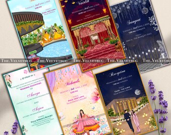 Custom Indian Wedding Invitation, Hindu Ceremony Invites (Digital Download)