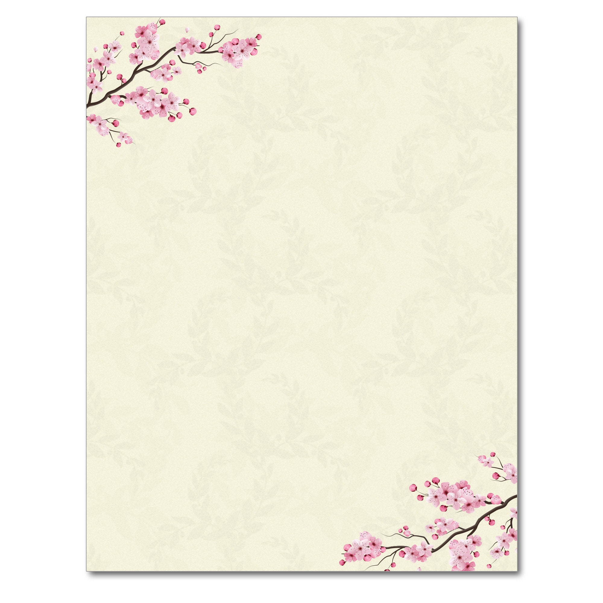 Cherry Blossoms Floral Stationery Paper 80 Sheets - Etsy