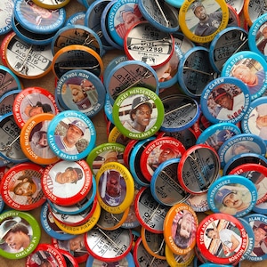 1984 Major League Baseball Buttons, Huge Lot, Fun Foods, Pin Backs