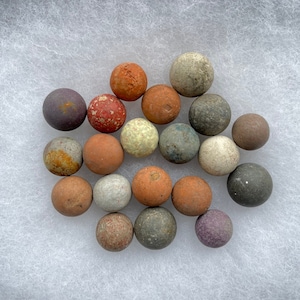 20 Antique Clay Marbles