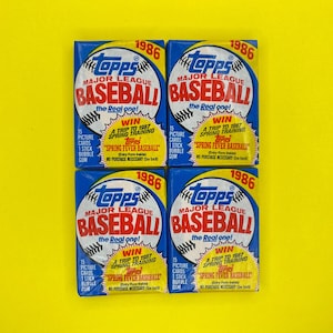 1986 Topps Baseball Wax Packs - Unopened Lot of (4)