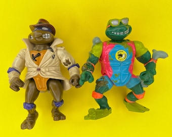 1990 Teenage Mutant Ninja Turtles, Lot of (2), Playmates, No Weapons