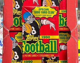 1990 Topps Football Wax Packs - Unopened Lot of (4) Packs