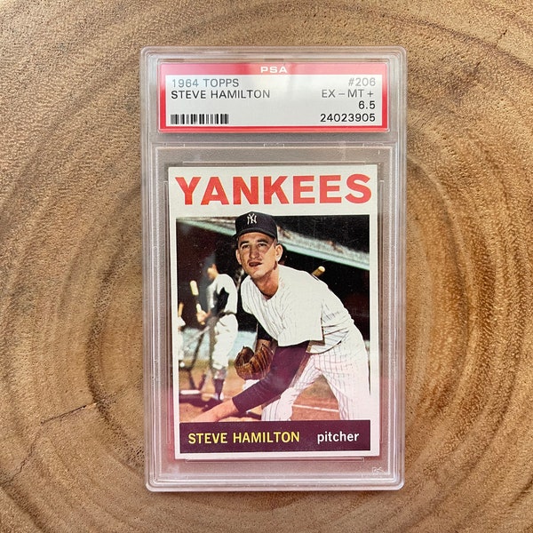 1964 Topps #206, Steve Hamilton, PSA 6.5 Ex - MT+