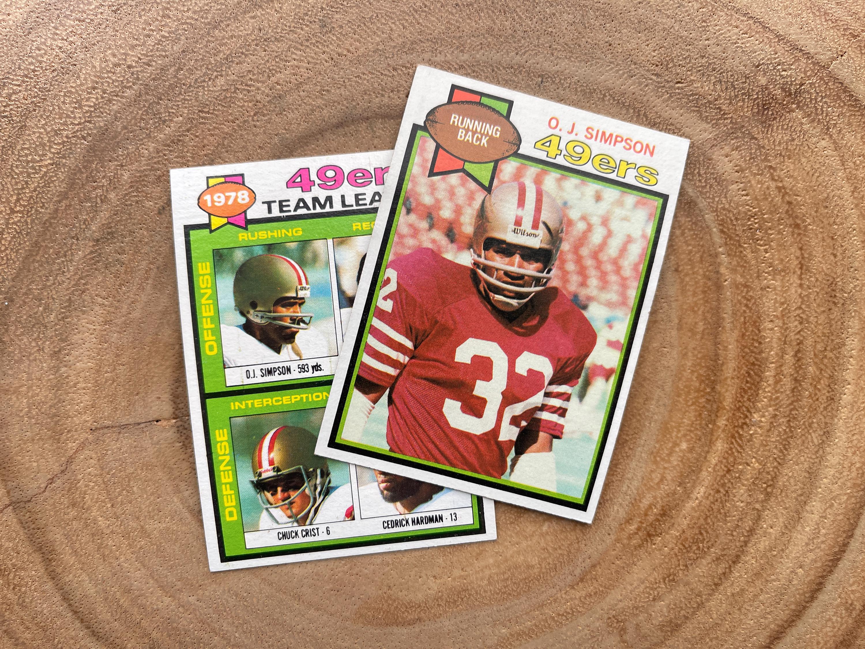1979 Topps Football, Lot of (2), OJ Simpson #170, 49ers Team