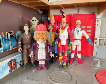 The Real Ghostbusters, Fright Figures, Screaming Heroes, Kenner, Lot of (8), Damaged, For Parts or Repair