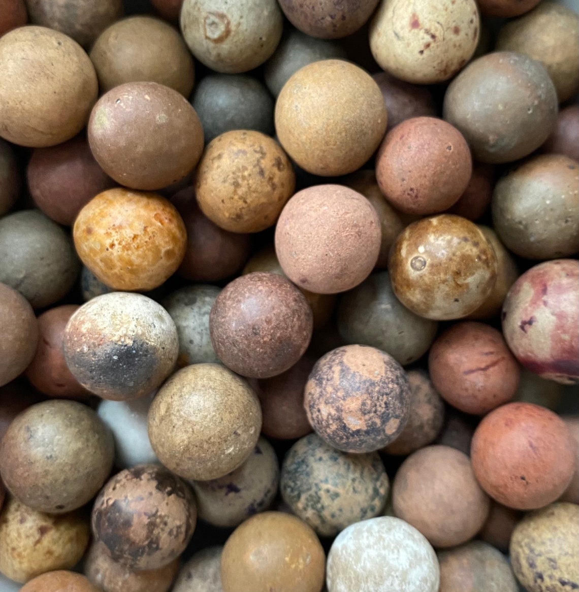Lot of 20 Antique Clay Marbles Earth Tones Etsy