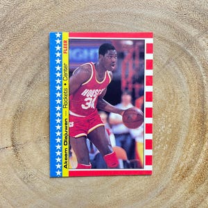 1987 Fleer Basketball Sticker, Akeem Olajuwon # 3 of 11