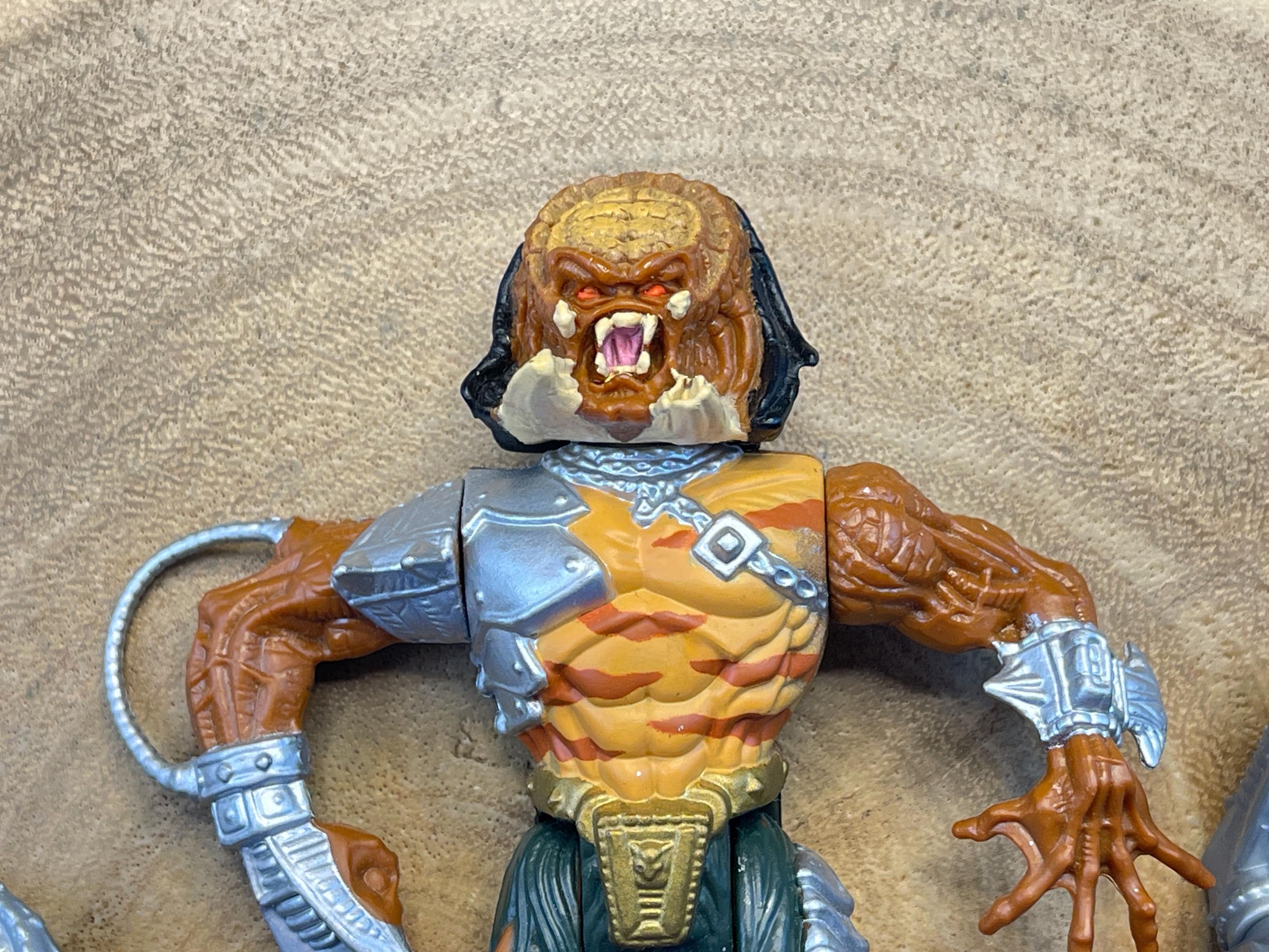 1993 Predator Action Figure, Cracked Tusk, Kenner, With Some