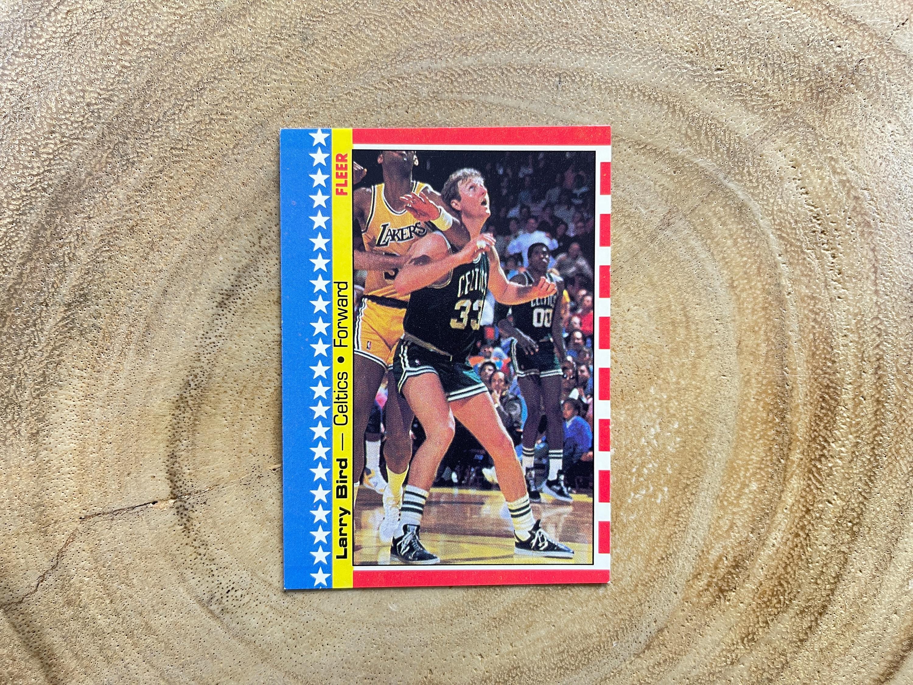 1987 Fleer Basketball Sticker, Larry Bird # 4 of 11, Boston 