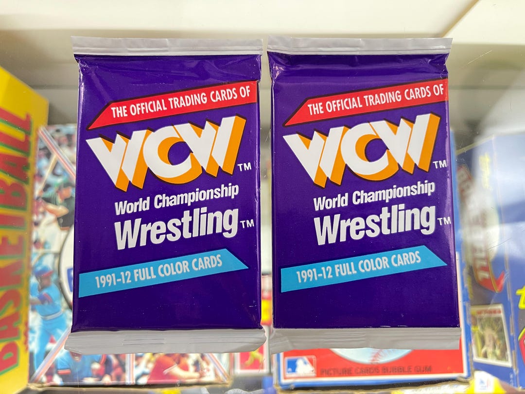 1991 WCW Wrestling Trading Cards – Lot of 2 Unopened Packs – World