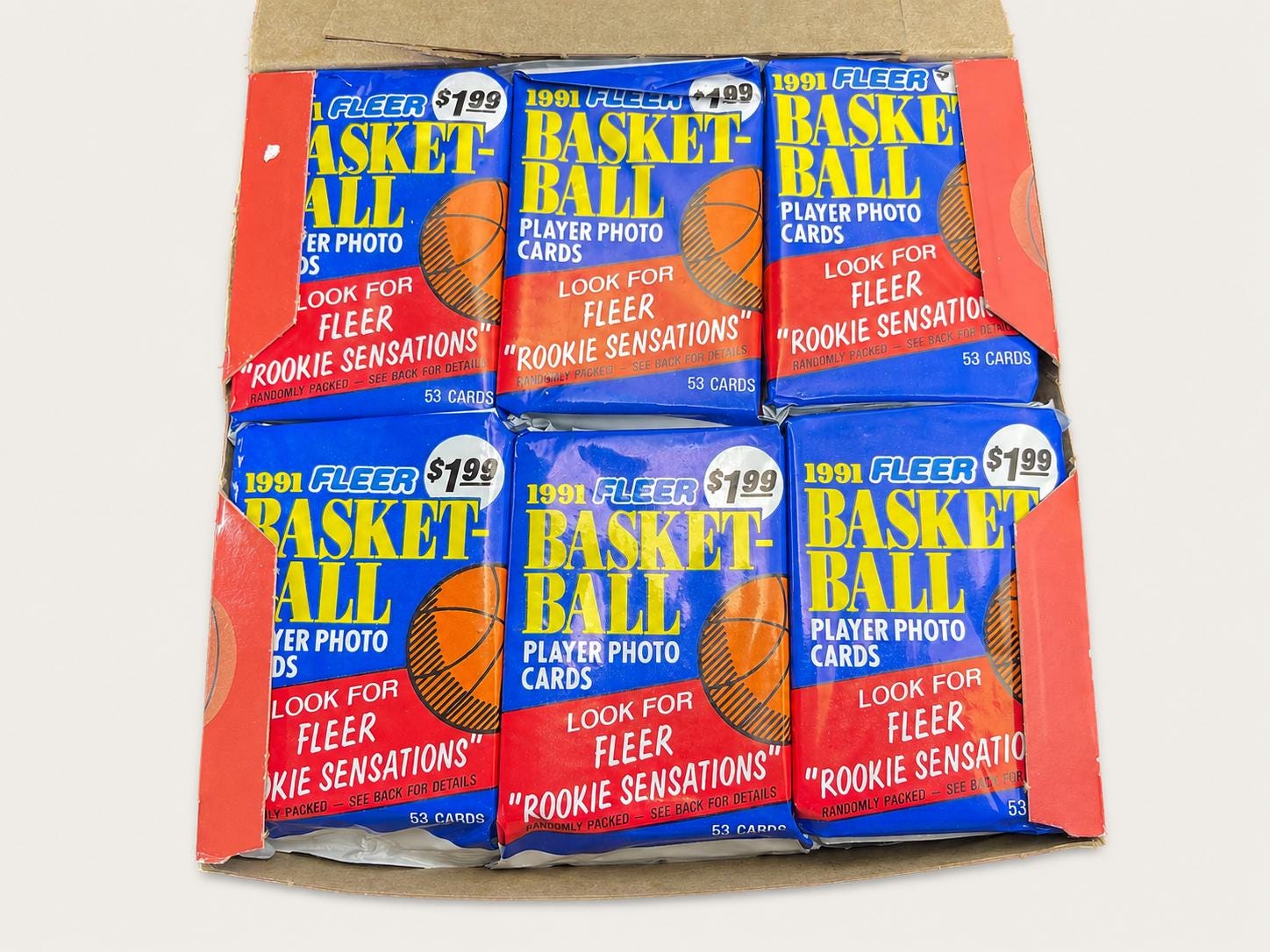 1991 Fleer Basketball Jumbo Pack, 53 Cards, Possible Michael