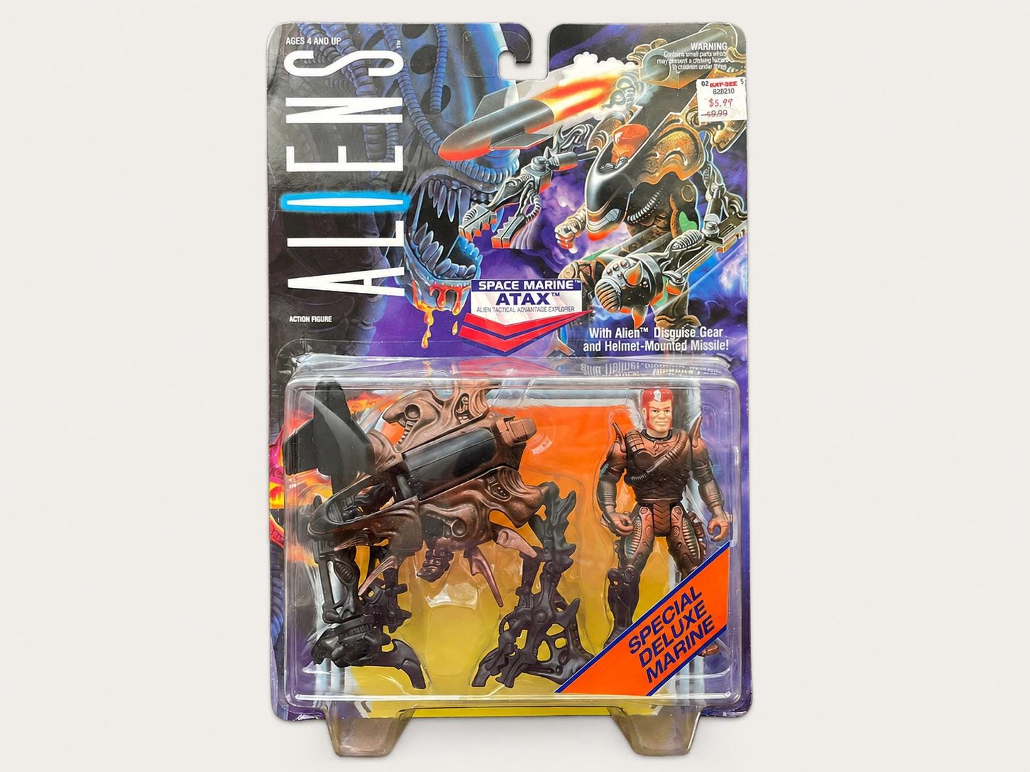 Vintage 1992 Aliens Kenner Space Marine Atax Action Figure (sealed