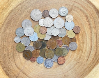 Foreign Coin Collection – Lot of 50 Mixed World Coins – Circulated Coins from Various Countries and Dates