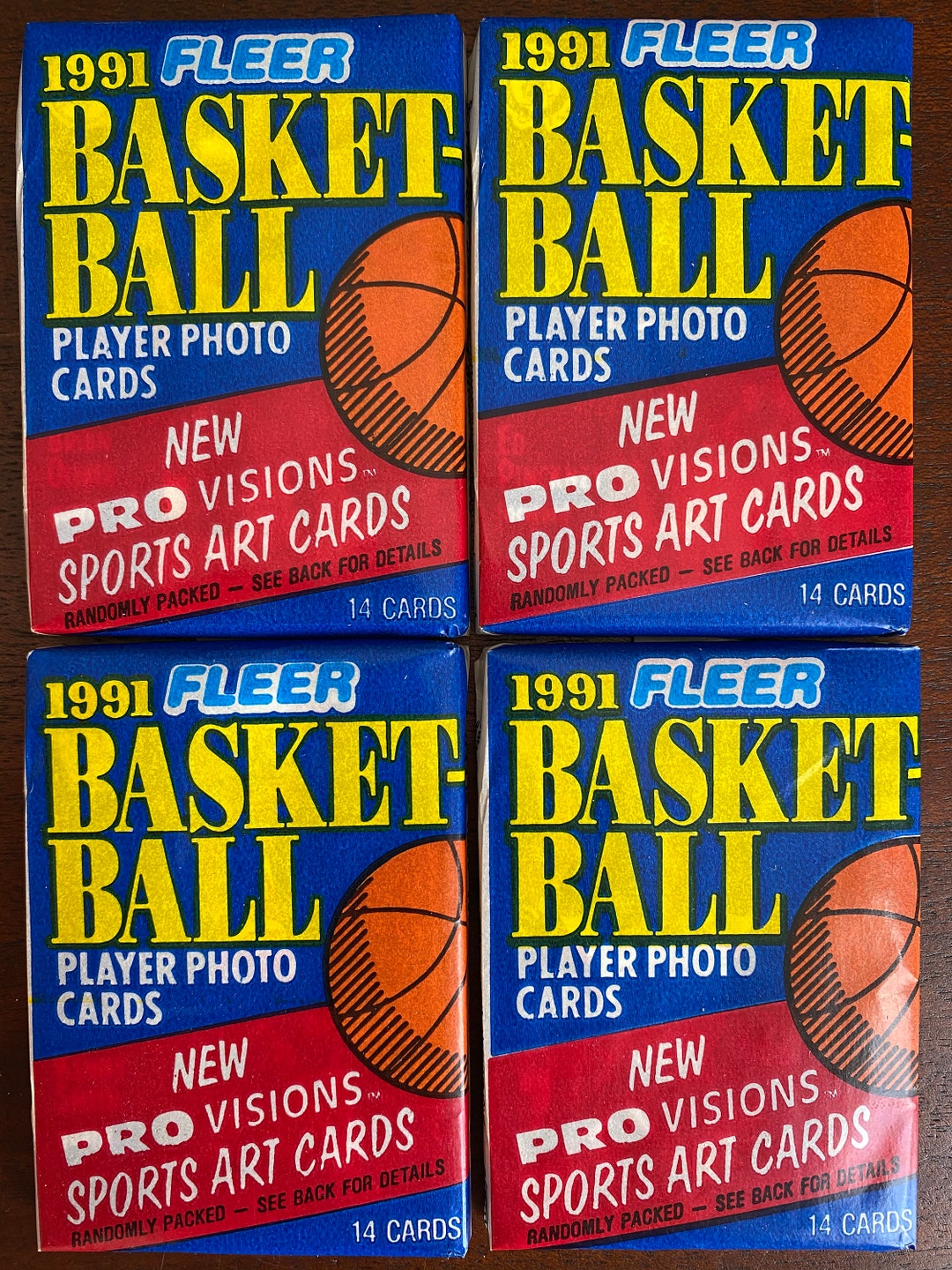 1991 Fleer Basketball Packs Lot of 4 Unopened Packs Etsy
