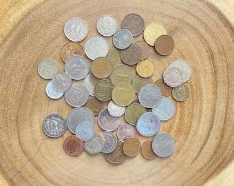 Foreign Coin Collection – Lot of 50 Mixed World Coins – Circulated Coins from Various Countries and Dates