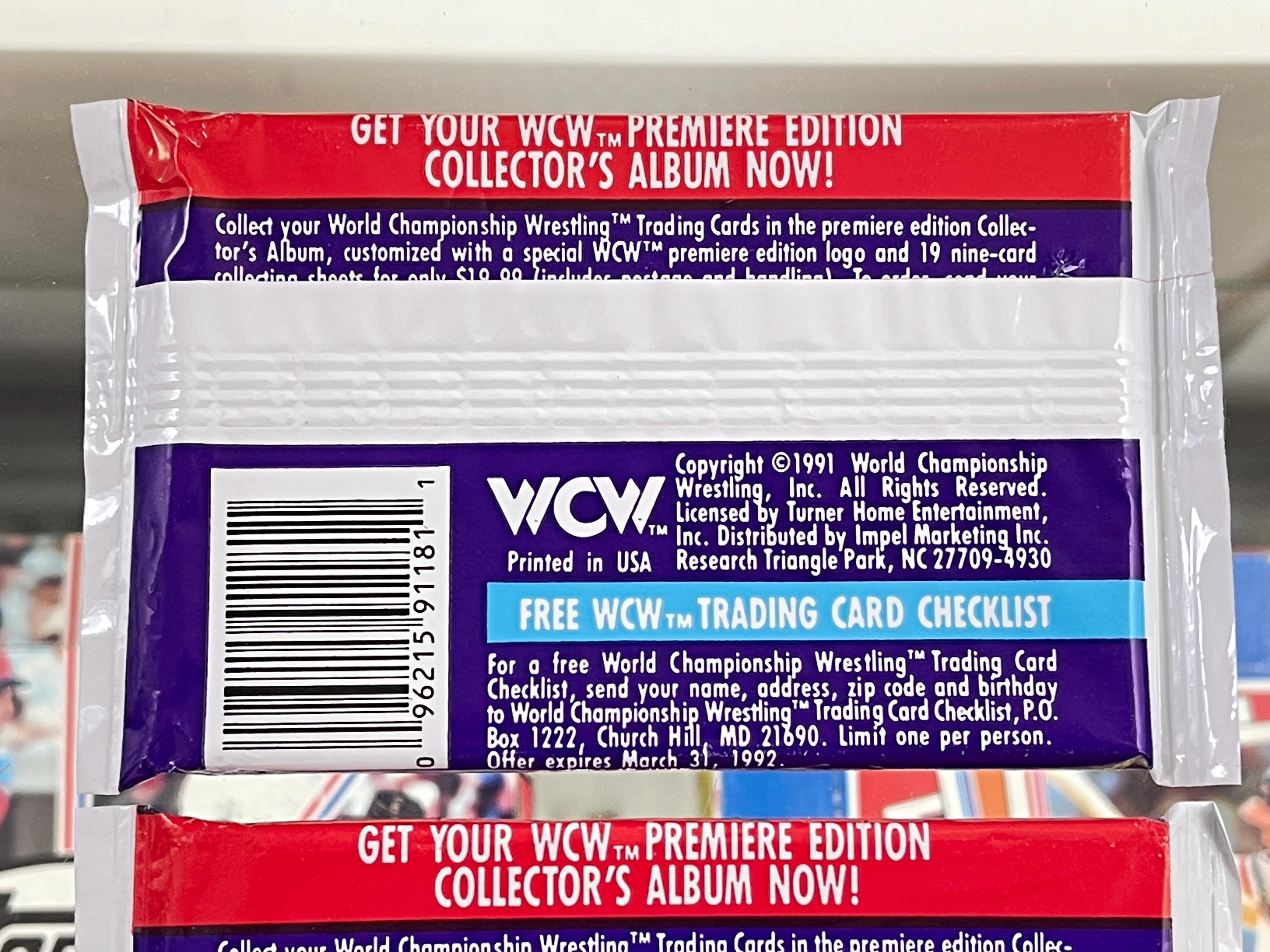 1991 WCW Wrestling Trading Cards – Lot of 2 Unopened Packs – World