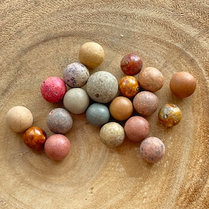 20 Antique Clay and Stone Marbles