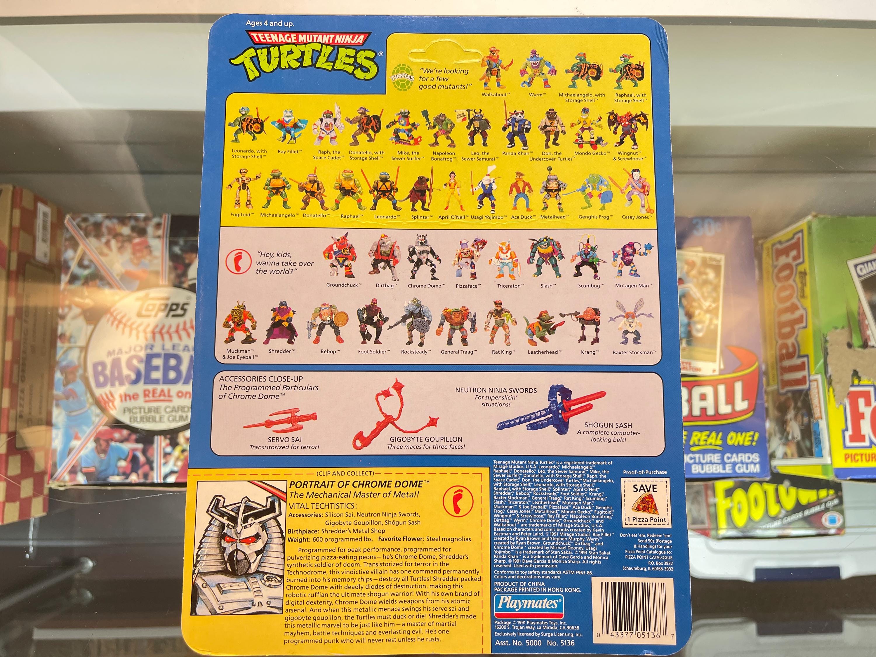 1991 Teenage Mutant Ninja Turtles, Chrome Dome, Playmates, Sealed