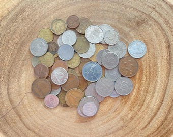 Foreign Coin Collection – Lot of 50 Mixed World Coins – Circulated Coins from Various Countries and Dates