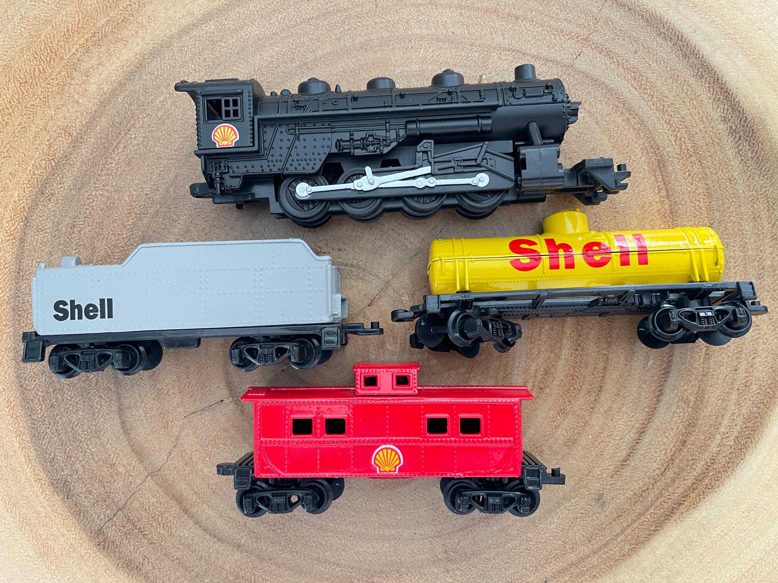 1996 Atlas Shell Oil Company Die Cast 4 Piece Promotional Train