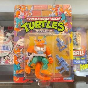 1990 Teenage Mutant Ninja Turtles, Triceraton, Playmates, Sealed In Original Package, Unpunched, Hard Headed Horned Hoodlum!