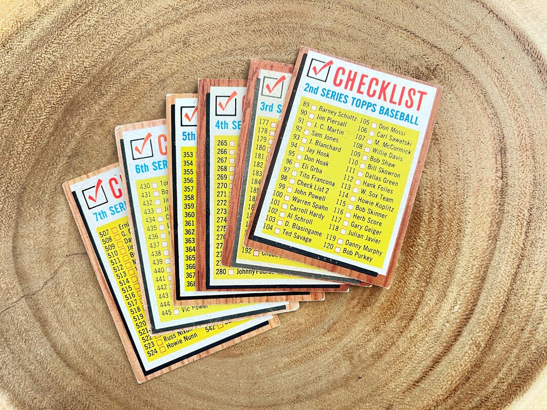 1962 Topps Baseball Checklist Cards Lot of 6 2nd 3rd 4th 5th 6th 7th ...