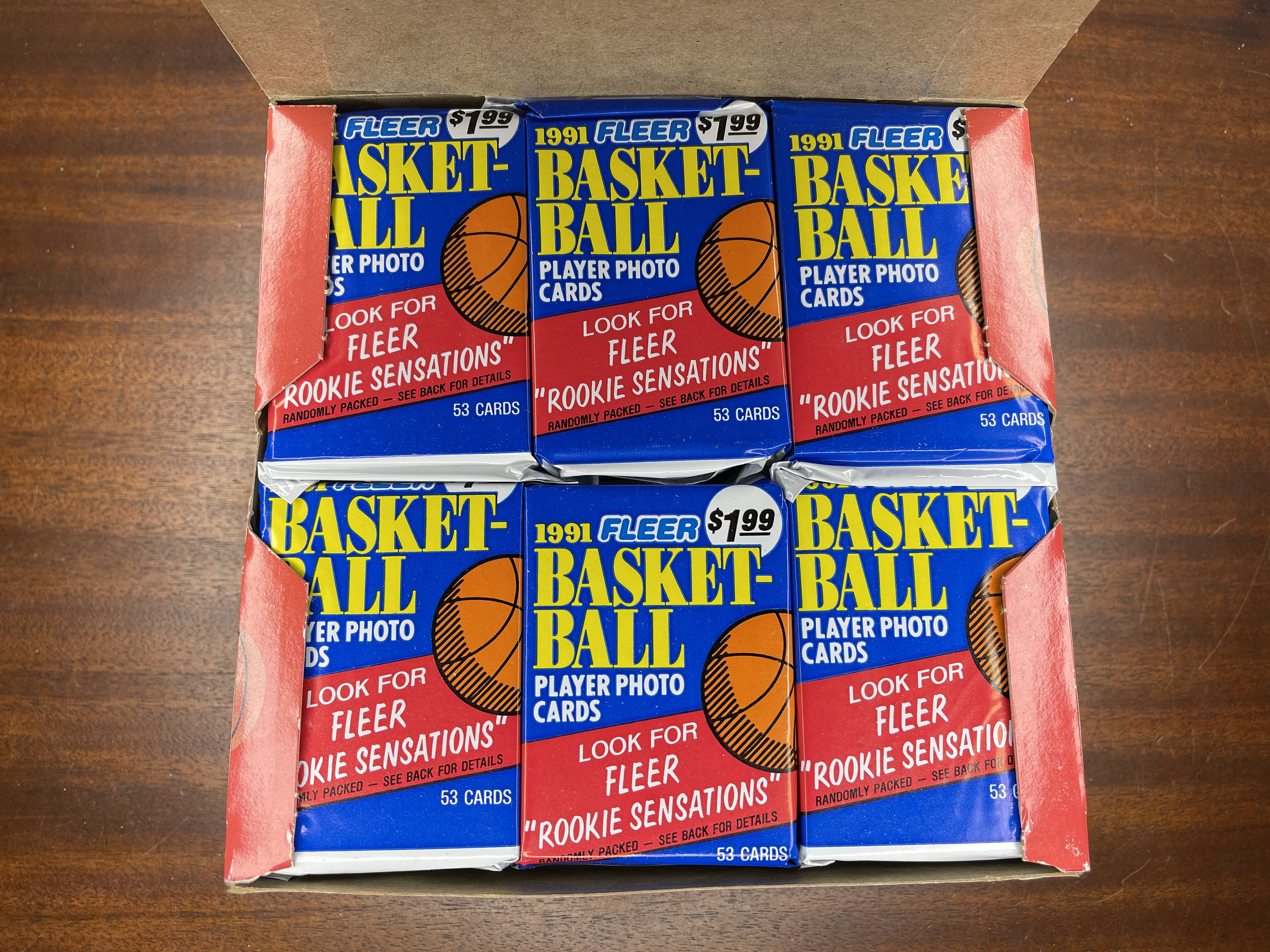 1991 Fleer Basketball Jumbo Pack, 53 Cards, Possible Michael