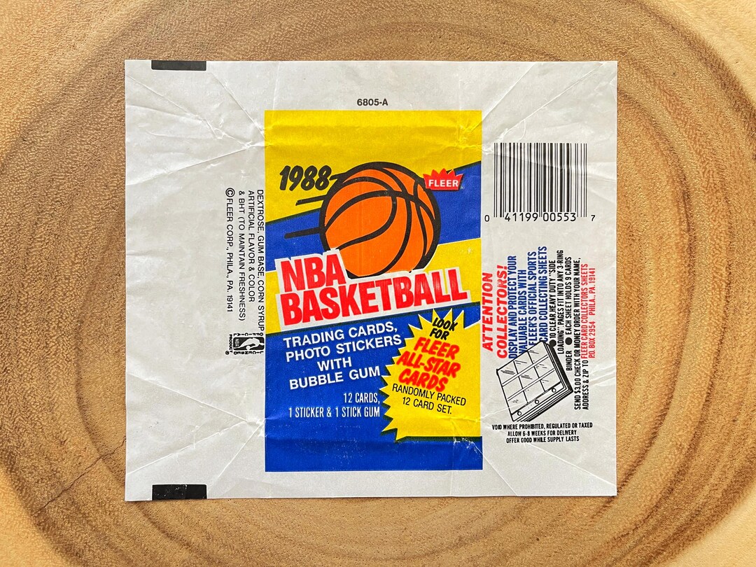 1988 Fleer Basketball Wax Pack Wrapper, You Get (1) Wax Pack