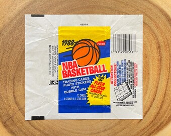 1988 Fleer Basketball Wax Pack Wrapper, You Get (1) Wax Pack