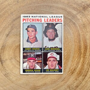 1964 Topps #3 NL Pitching Leaders – Sandy Koufax, Marichal, Spahn