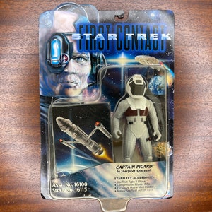 1996 Star Trek, First Contact, Captain Picard, Action Figure, Playmates, New Old Stock