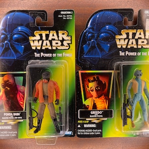 1996 Star Wars, Ponda Baba & Greedo, Kenner, The Power of The Force, New Old Stock