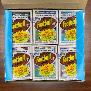 1989 Topps Football Cello Packs - Lot of (2) Packs, 30 cards per pack