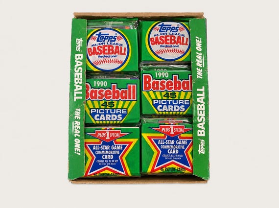 1990 Topps Baseball Rack Packs, Lot of 2, Unopened Junk Wax Era
