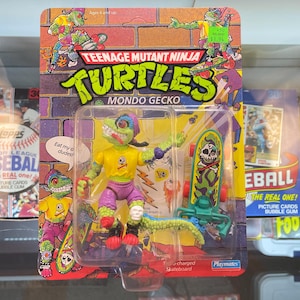 1990 Teenage Mutant Ninja Turtles, Mondo Gecko, Playmates, Sealed In Original Package, Unpunched, Rip Roarin&#39; Skateboardin&#39; Reptile!