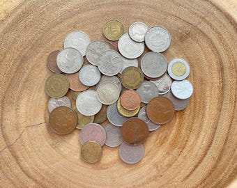 Foreign Coin Collection – Lot of 50 Mixed World Coins – Circulated Coins from Various Countries and Dates
