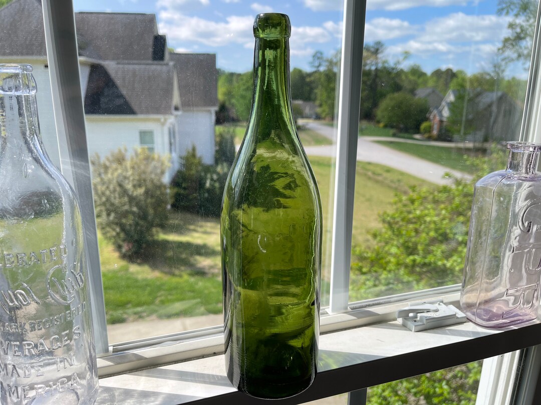 1800's Antique Green Wine Bottle, No Markings Etsy