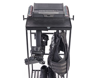 Police Gear Rack: Tac Tower with Biometric Safe & Coin Display