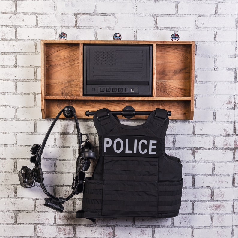 Guard the Line Police Gear Wall Rack With Quick Access Safe - Etsy