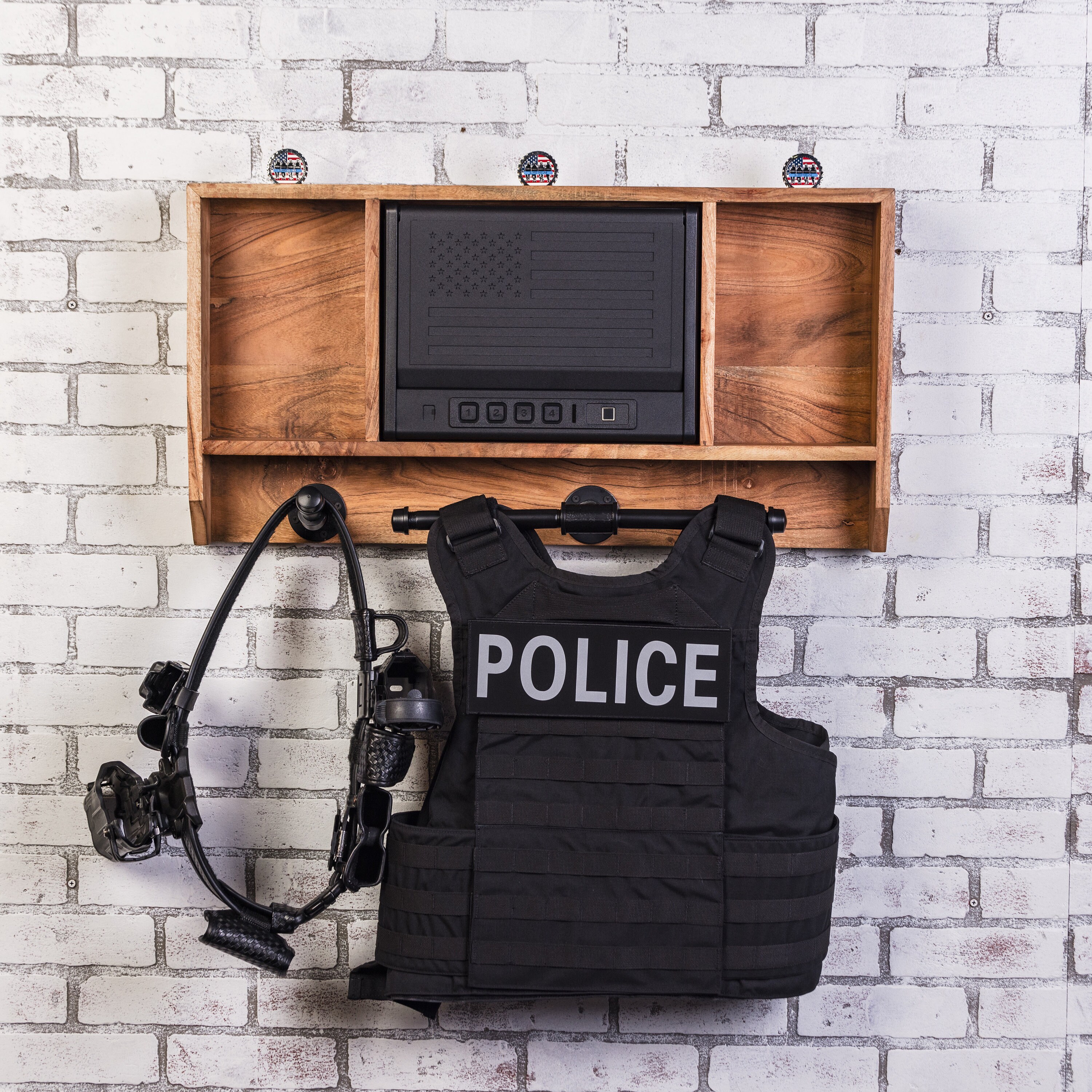 Guard the Line Police Gear Wall Rack With Quick Access Safe - Etsy