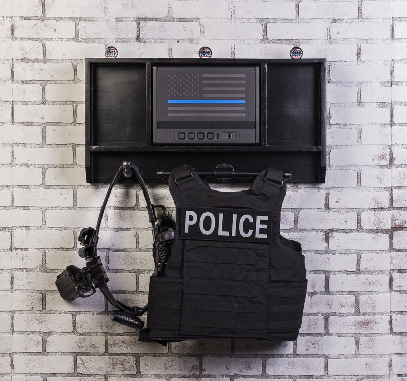 Guard the Line Police Gear Wall Rack With Quick Access Safe - Etsy