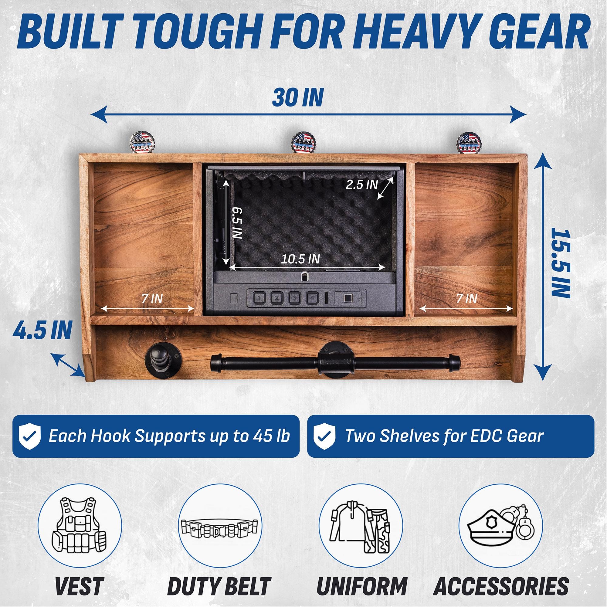 Guard the Line Police Gear Wall Rack With Quick Access Safe - Etsy
