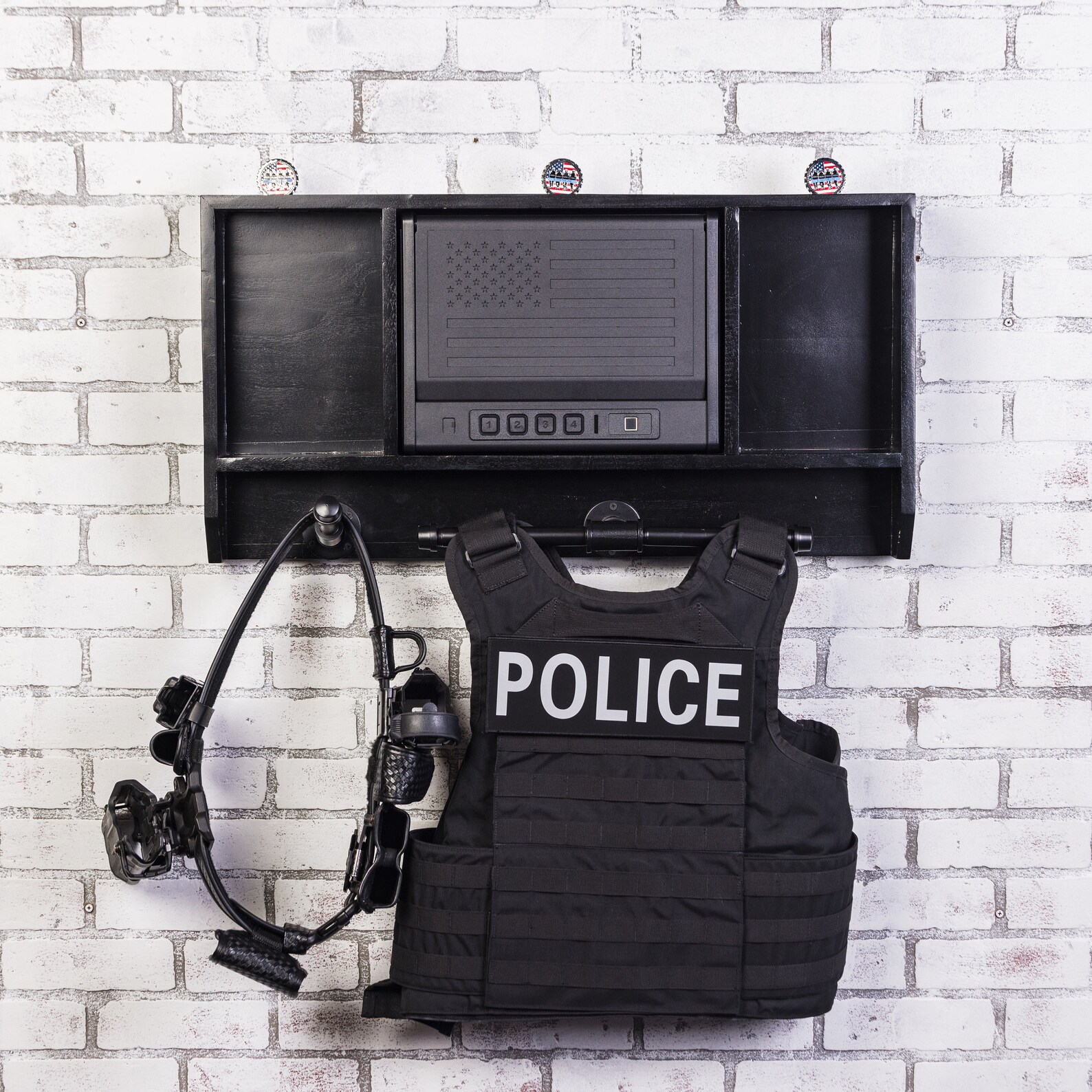 Guard the Line Police Gear Wall Rack With Quick Access Safe - Etsy