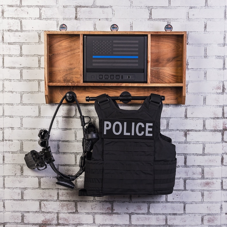 Police Rack B Guard the Line Police Gear Wall Rack With Quick Access Safe - Etsy