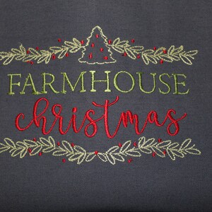 APRON- Farmhouse Christmas Embroidered Apron