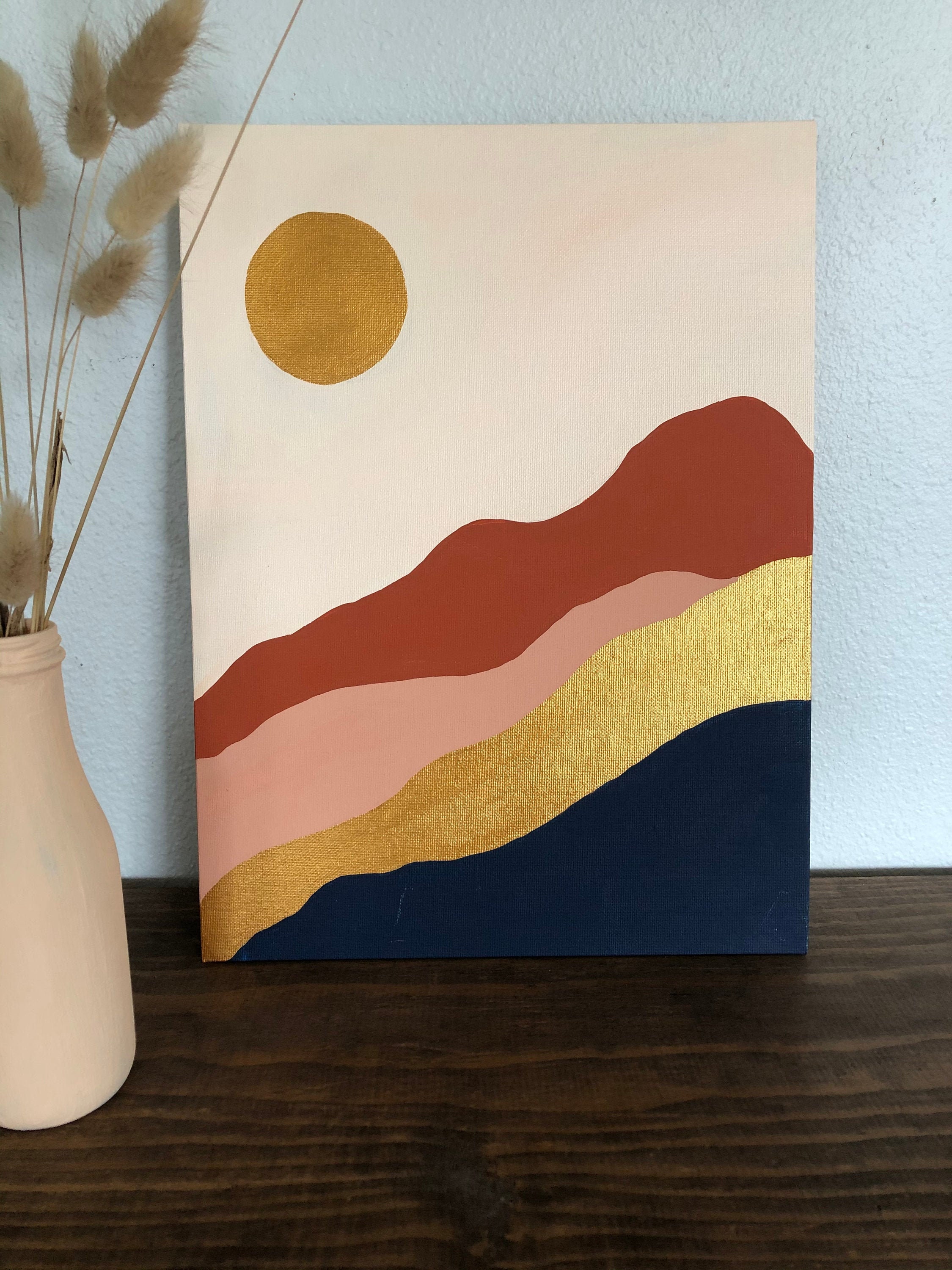 Mid Century Modern Original Acrylic on Canvas Etsy